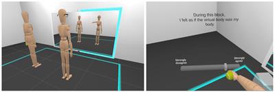 Unintentional synchronization with self-avatar for upper- and lower-body movements